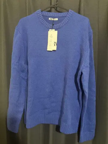 ZARA 크루넥 니트 스웨터 L 파랑