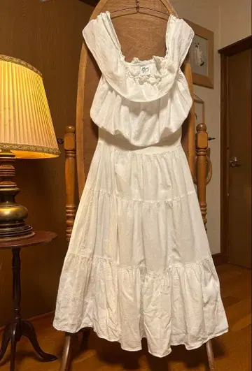 70s 유럽 구제 의류 프랑스 앤티크 프릴 원피스 드레스