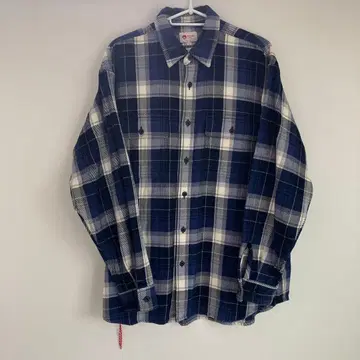 BEAMS JAPAN 오버 사이즈 플란넬 셔츠 Indigo Check S