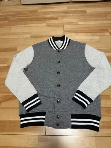 BACK NUMBER 바시티 자켓 L 그레이 소매 절개 남성용 블루종