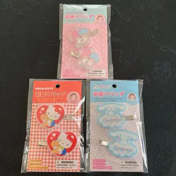 산리오 앞머리 클립 헬로키티 키키라라 시나모롤 3개 세트