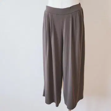 BACK NUMBER 카키 와이드 팬츠 M 허리밴딩 A0757