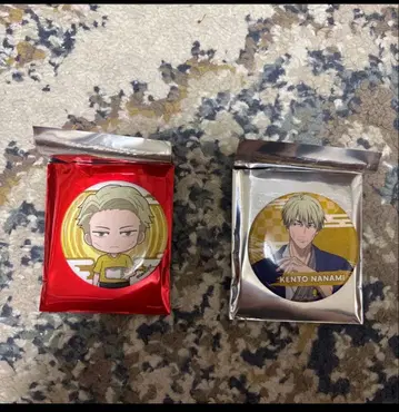 주술회전 극락탕 콜라보 나나미 켄토 캔뱃지 세트