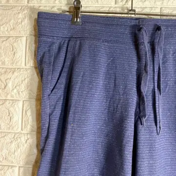 챔피온 밑단 리브 보더 스웨트 팬츠 M 파랑 면 폴리에스테르