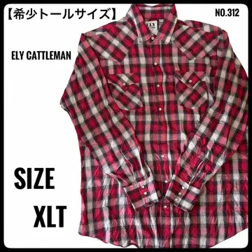 [레어 톨 사이즈] ELY CATTLEMAN 웨스턴 셔츠 XLT 빨간색