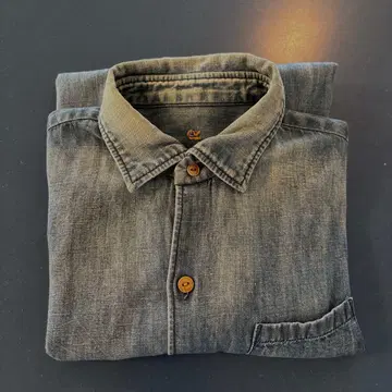 45R 데님 셔츠 R 자수 사이즈 1 손세탁 가능 일본제