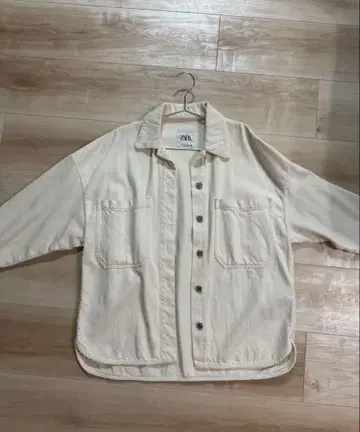 ZARA 자라 화이트 데님 셔츠 오버 사이즈 자켓