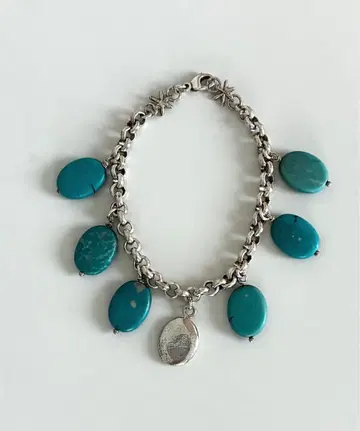 agete 터콰이즈 x 925 실버 팔찌