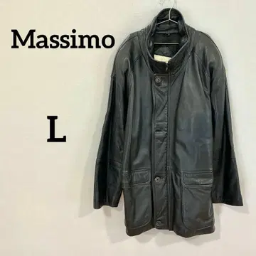 [ Massimo ] 가죽 자켓 천연 가죽 하프 코트 블랙 50 사이즈
