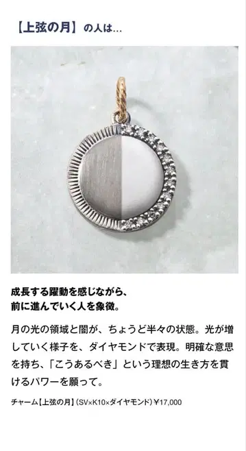 agete x 카가미 류지 상현의 달 목걸이 참만