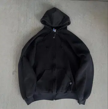 90s 러셀 USA제 집업 후드티 블랙 XL