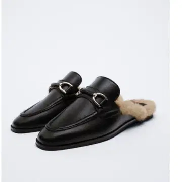 [새상품급] ZARA 플랫 뮬 로퍼 38 블랙