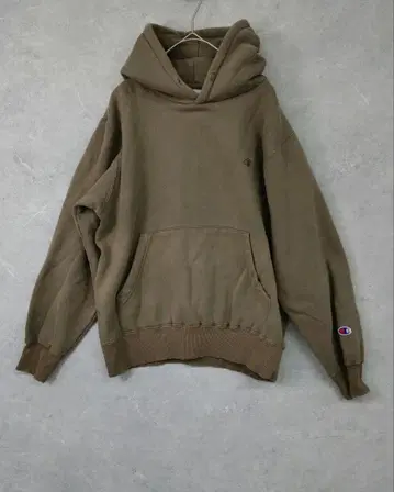 Champion 카키 후드 부착 후드티 남성용 S 사이즈