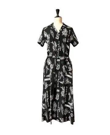 Aloha Blossom 'Lucky'Shirt Dress / Black