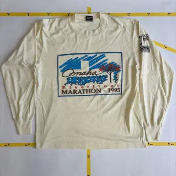 구제 의류 90년대 롱 슬리브, 오마하 리버 프론트 마라톤 T셔츠 L