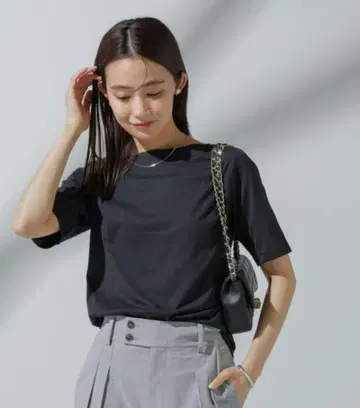 나노 유니버스 땀 얼룩 방지 보트넥 T셔츠