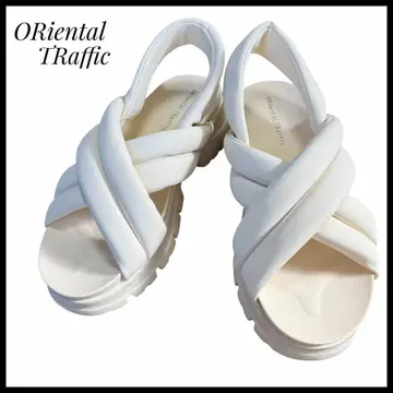 ORiental TRaffic 통굽 샌들 화이트 L 사이즈 쿠션