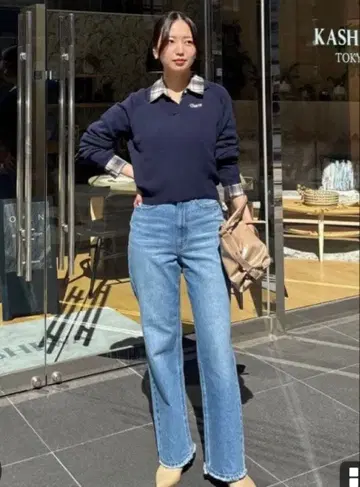 코코딜 슬림 스트레이트 데님 팬츠 블루 25ss