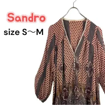 프랑스제 sandoro 산드로 올 패턴 페이즐리 긴팔 블라우스 1 실크
