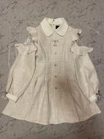 ROJITA 로지타 더블 리본 트위드 원피스 아이보리