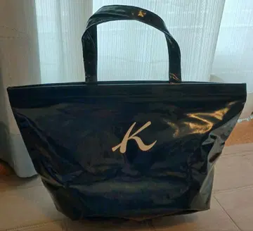 키타무라 네이비 에나멜 핸드 토트 백