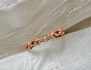 agete K10 다이아몬드 반지 시스루 디자인 밀우치 7.5호