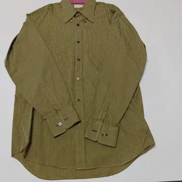 Paul Smith 긴팔 셔츠 M 올리브 그린 체크 무늬