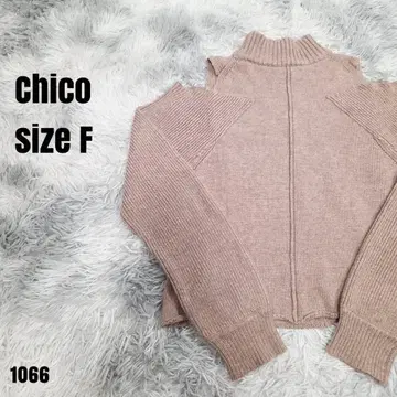 Chico 치코 숄더 슬릿 니트 브라운 사이즈 F 1066