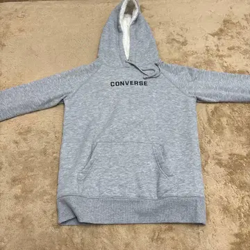 CONVERSE 그레이 플리스 후드티