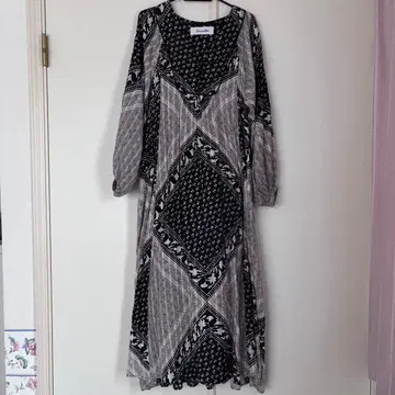 Sara mallika 블록 프린트 인도 면 원피스