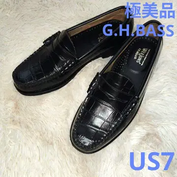 [컨디션 최상] G.H.BASS 악어 엠보싱 로퍼 크로코 US7