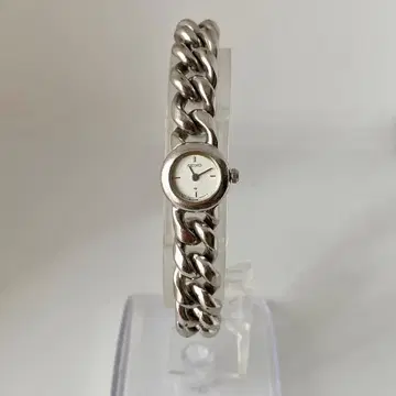 작동 SEIKO 여성용 손목시계 서클 실버 체인 블레스