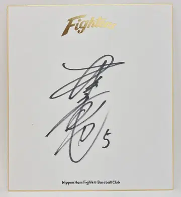 일본햄 파이터즈 이데 타츠야 친필 사인 색지