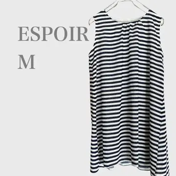 에스쁘아 보더 슬리브리스 원피스 M 캐주얼 봄/여름