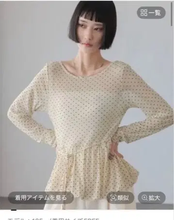 LOWRYS FARM 플로키 도트 튤 LS