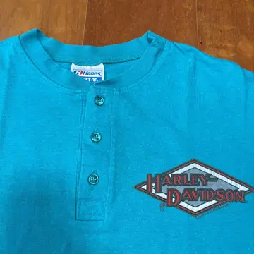 80년대 hanesUSA제 할리데이비슨 헨리넥 T셔츠
