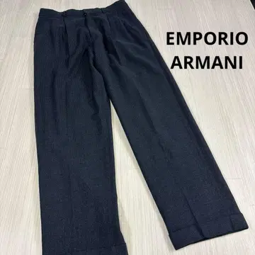 EMPORIO ARMANI 스트라이프 패턴 그레이 슬랙스 투 턱 48