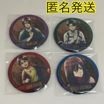 제일복권 진격의 거인 각각의 결의 캔뱃지 리바이 한지 미카사 엘렌