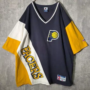 구하기 어려움 Champion Pacers 슈팅 셔츠 자수 로고 트리코