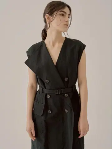 정가 87,000엔 AKIRANAKA Natalie 트렌치 드레스