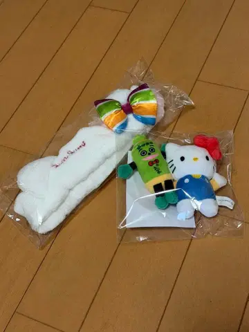 산리오 키티 헤어밴드 봉제 인형 키링