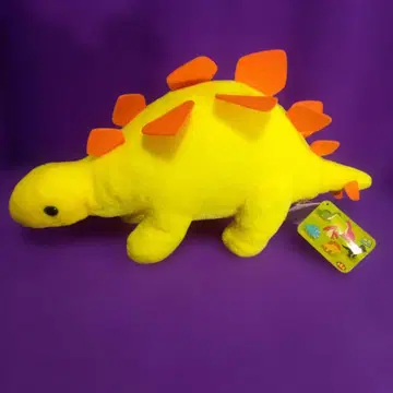 옐로우 컬러 스테고사우루스 봉제 인형 43cm 공룡 시대 택 포함