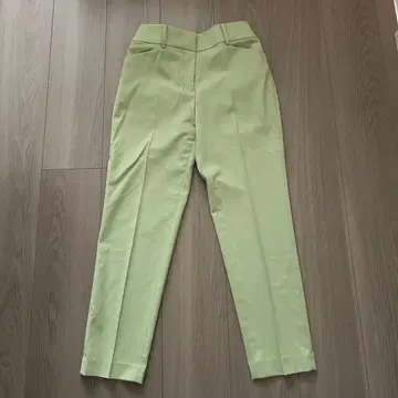 PLST 린넨 블렌드 스틱 팬츠 피스타치오 그린 슬림 레그 S 사이즈