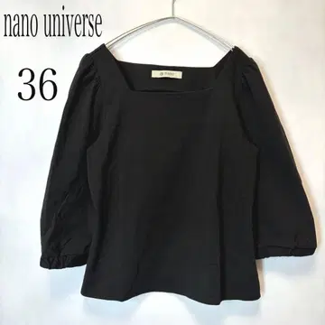 nano universe 나노 유니버스 스퀘어 넥 티셔츠 블랙