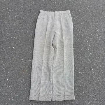 70s 80s 울 체크 2턱 스트레이트 슬랙스 빈티지