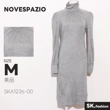새상품급 NOVESPAZIO 원피스 무릎 기장 긴팔 심플 타이트 하이넥