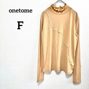 [원투미] 긴팔 티셔츠 F 오렌지 하이넥 옷깃 메로우 레이어드