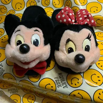 미키 미니 봉제 인형풍 슬리퍼