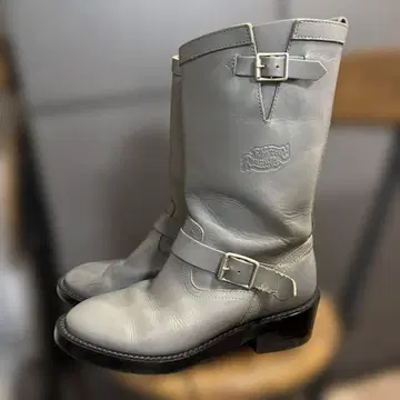 RNA 그레이 가죽 엔지니어 부츠