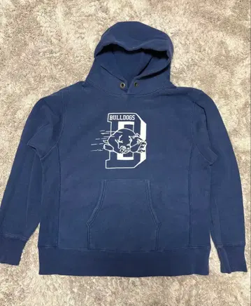 새상품급 챔피온 리버스 위브 복각 70s 단색택 불독 네이비 L